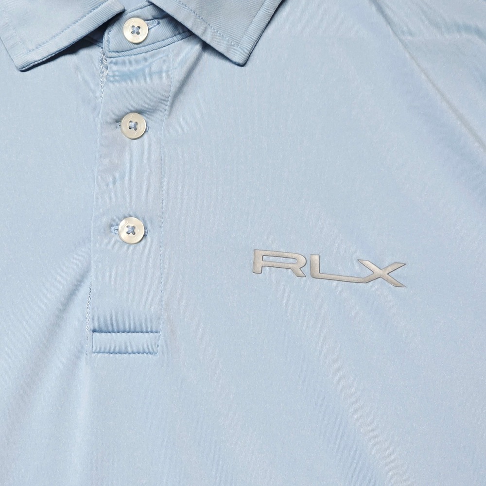 Ralph Lauren RLX Polo Shirt Men's Medium Blue Short Sleeve Performance Stretch - Picture 7 of 10